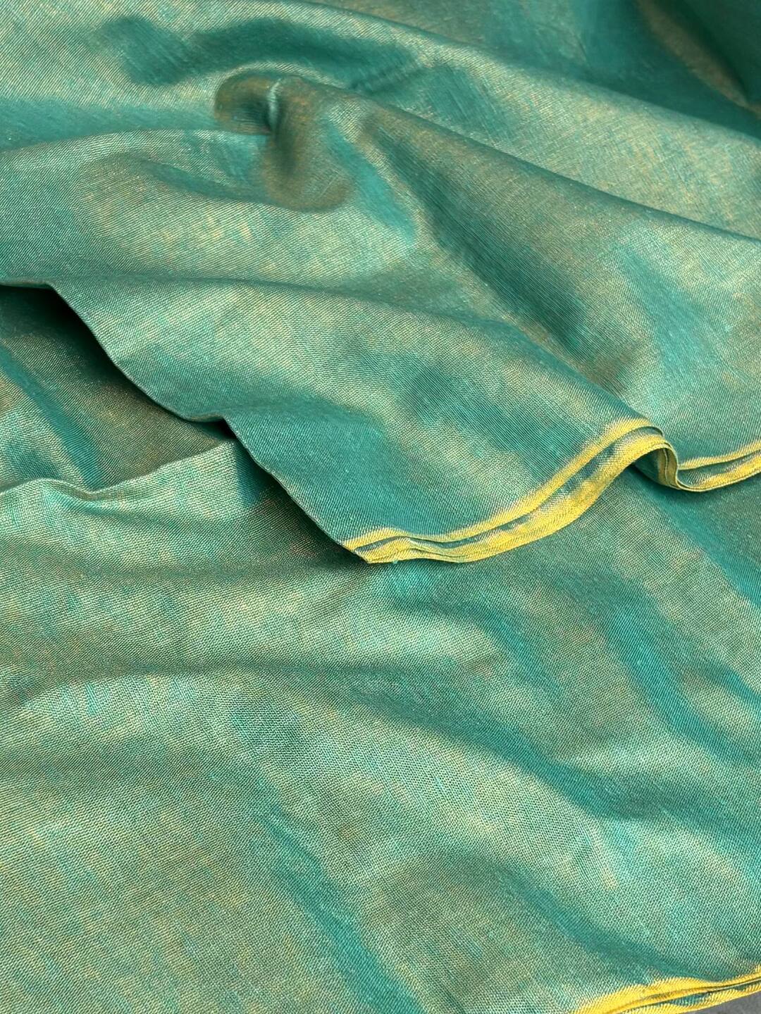 Sky Blue Plain Kadhi Cotton Saree