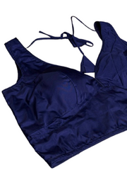Navy Blue Sleeveless Ready Made Blouse