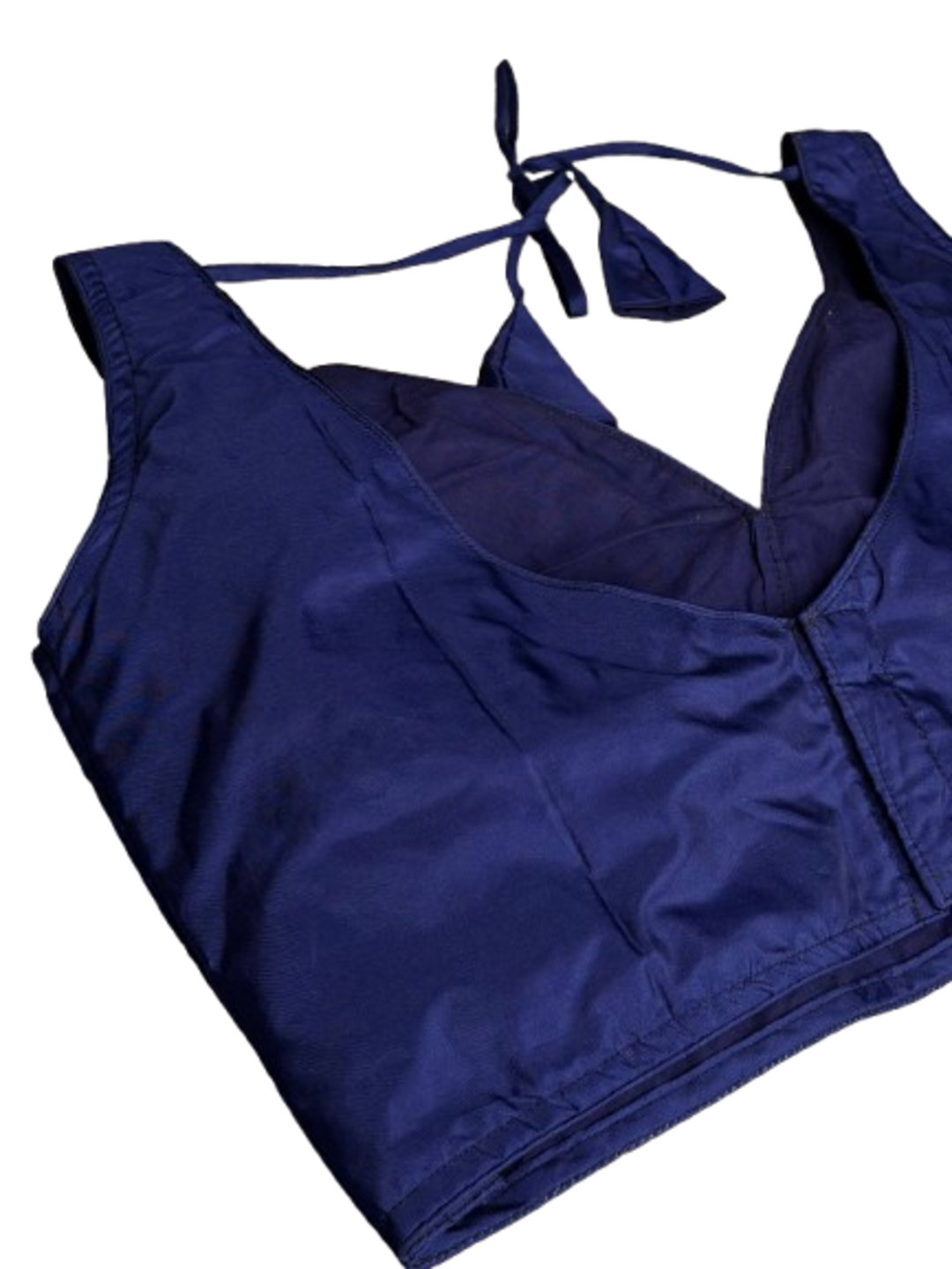 Navy Blue Sleeveless Ready Made Blouse