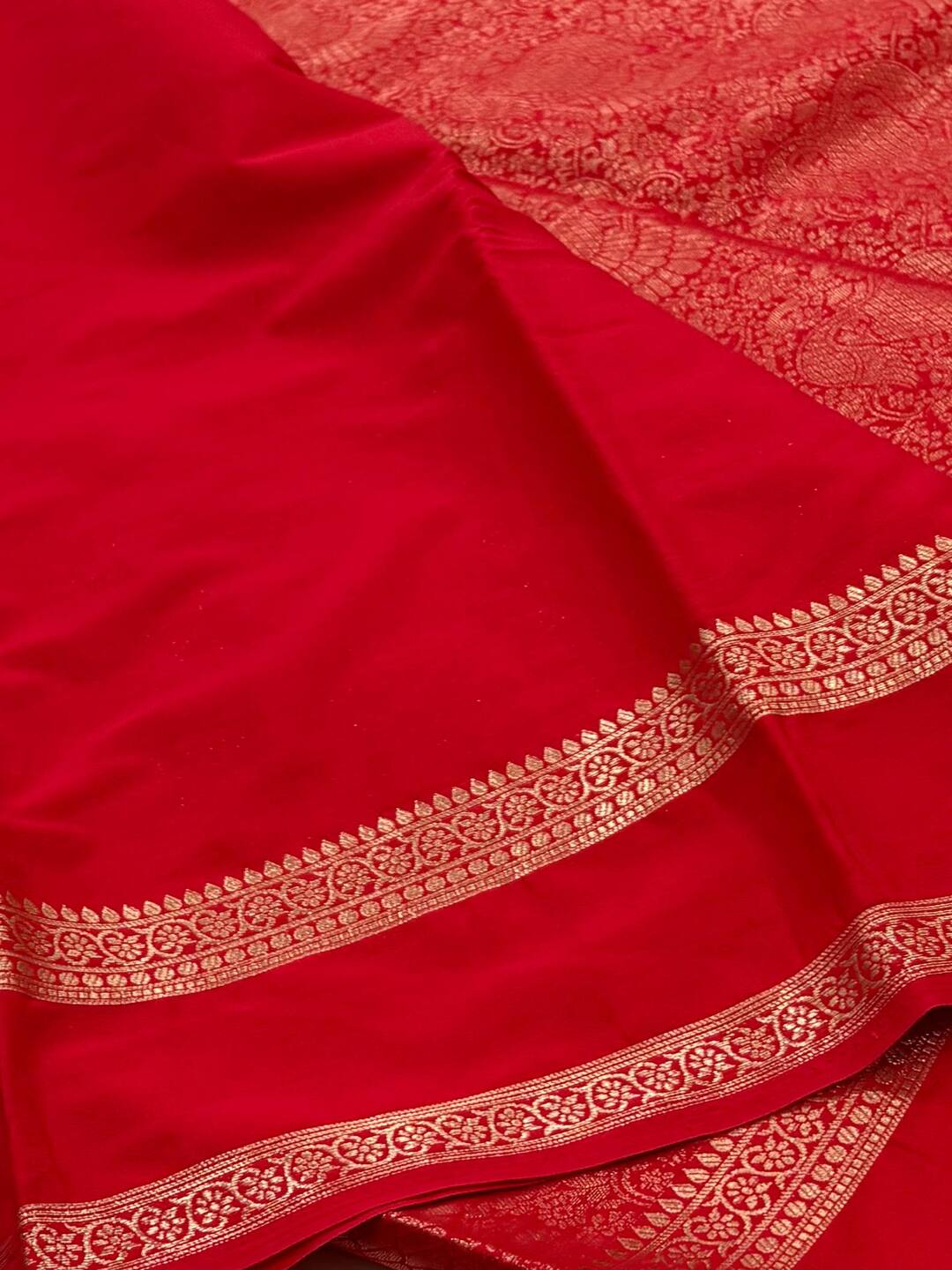 Chili Red Chiffon Silk Saree