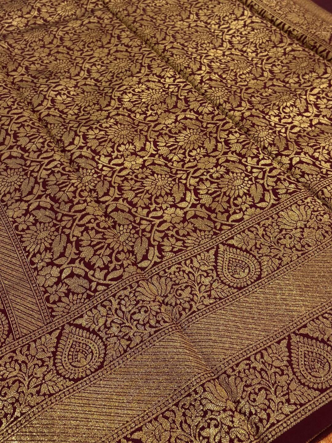 Burnt Orange Cotton Silk Saree