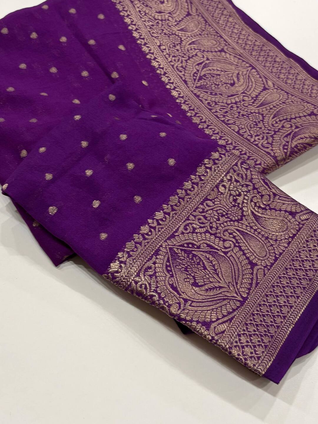 Purple Chiffon Silk Saree