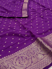 Purple Chiffon Silk Saree
