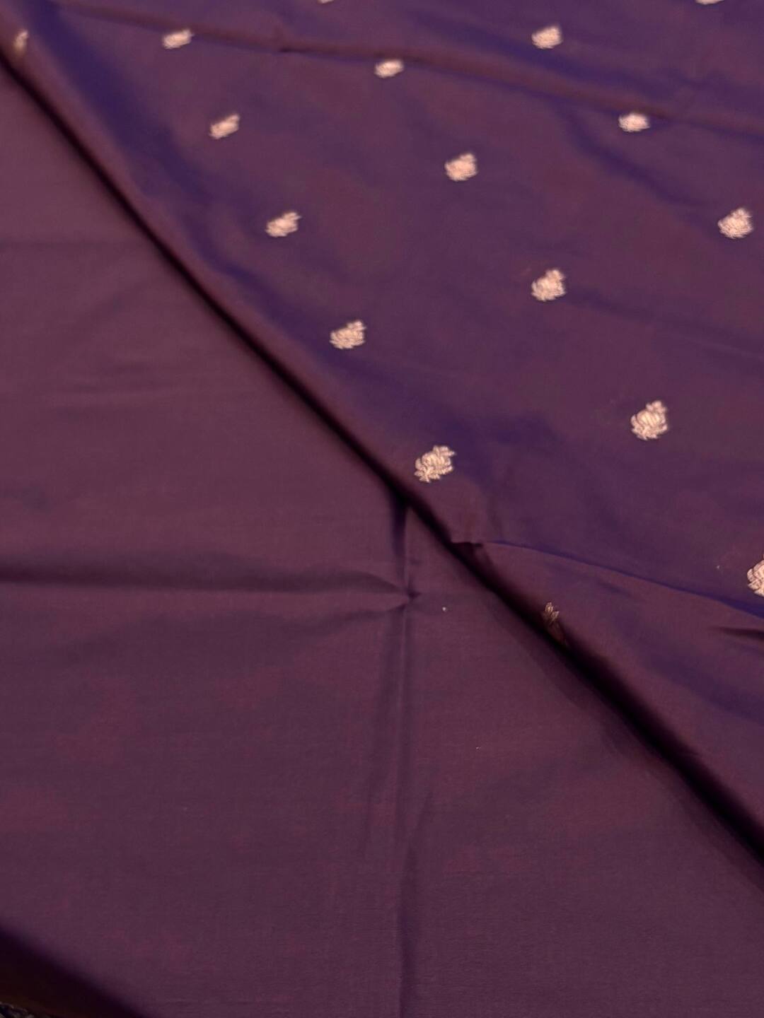 Dual Shade Purple Cotton Silk Saree