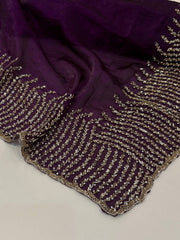 Royal Purple Georgette Saree