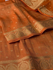Golden Orange Banaras Cotton Silk Saree