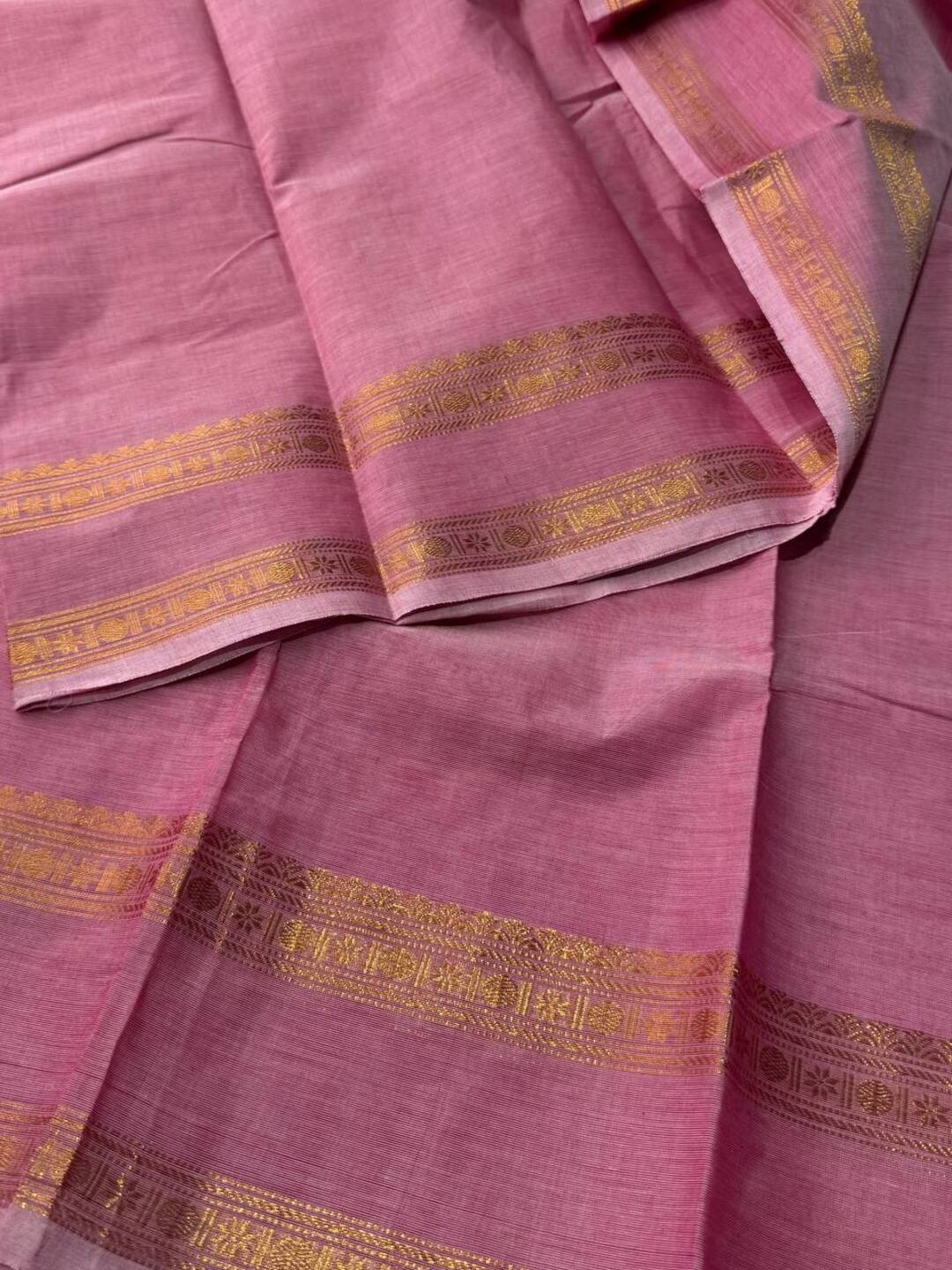 Pastel Pink Chettinad cotton sare
