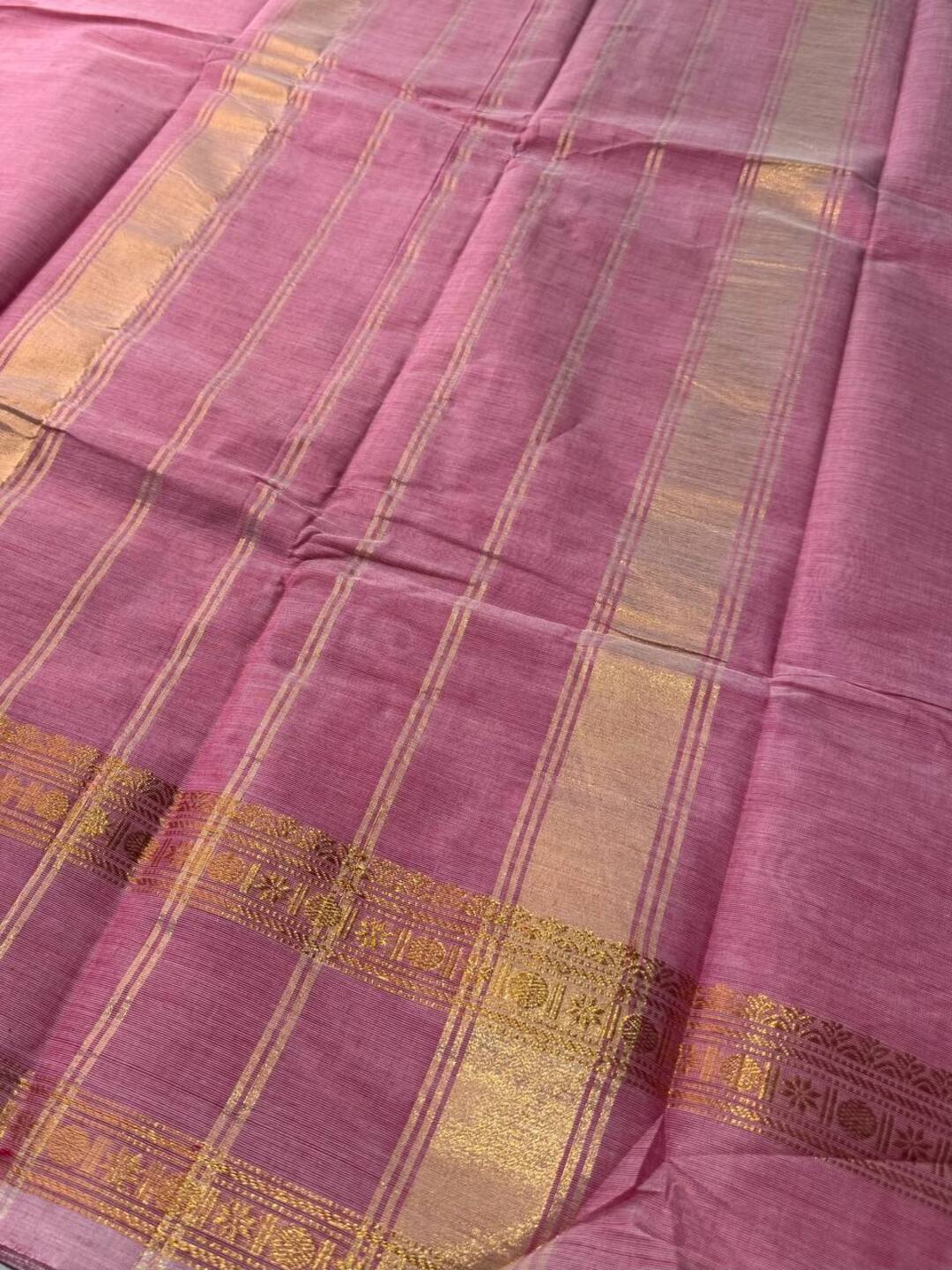Pastel Pink Chettinad cotton sare