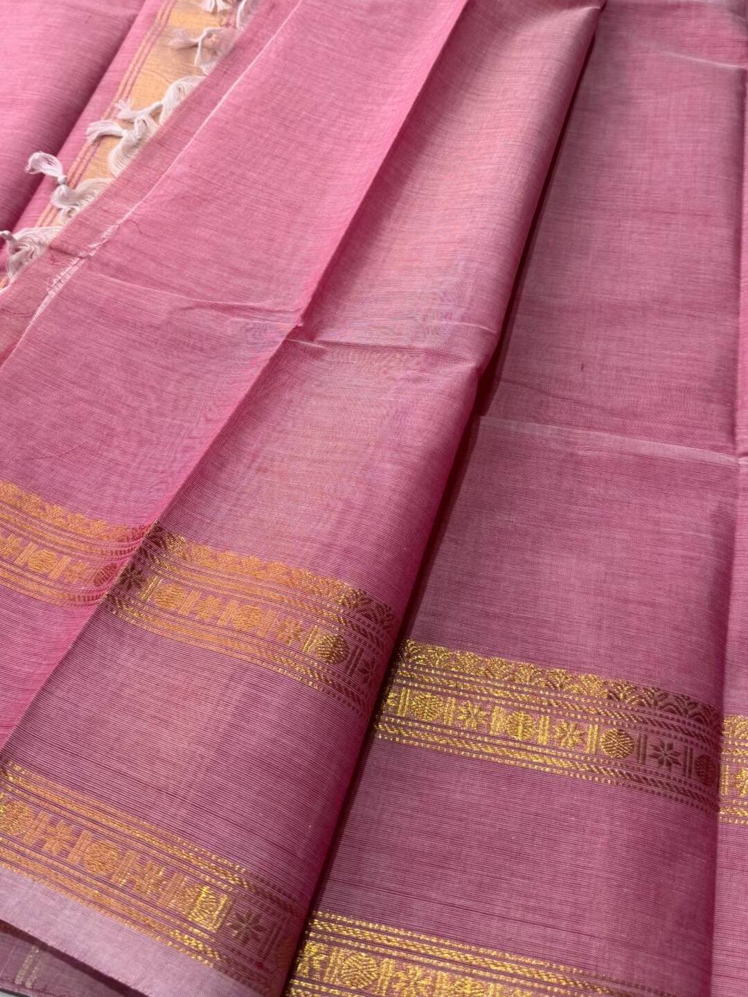 Pastel Pink Chettinad cotton sare