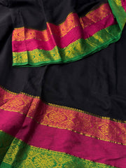 Black Kadhi Cotton Saree