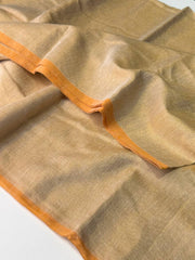 Champagne Plain Kadhi Cotton Saree