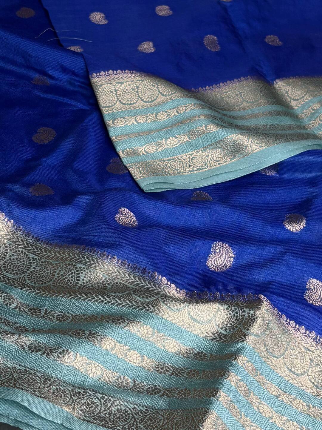 Royal Blue Banaras Cotton Silk Saree