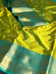 Apple Green Semi Kanchi Silk Saree