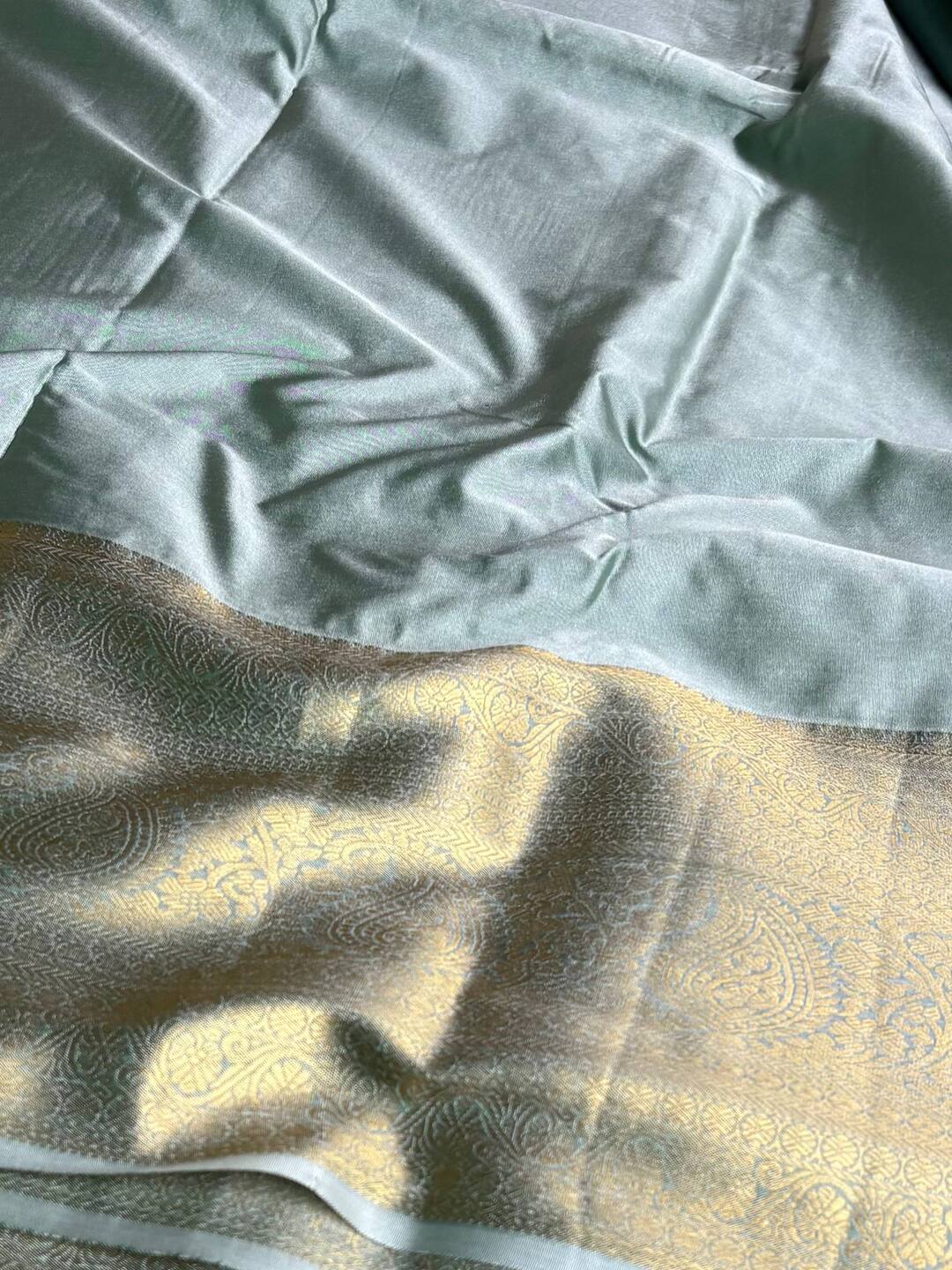 Emerald Green Semi Kanchi Silk Saree