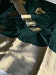 Emerald Green Semi Kanchi Silk Saree