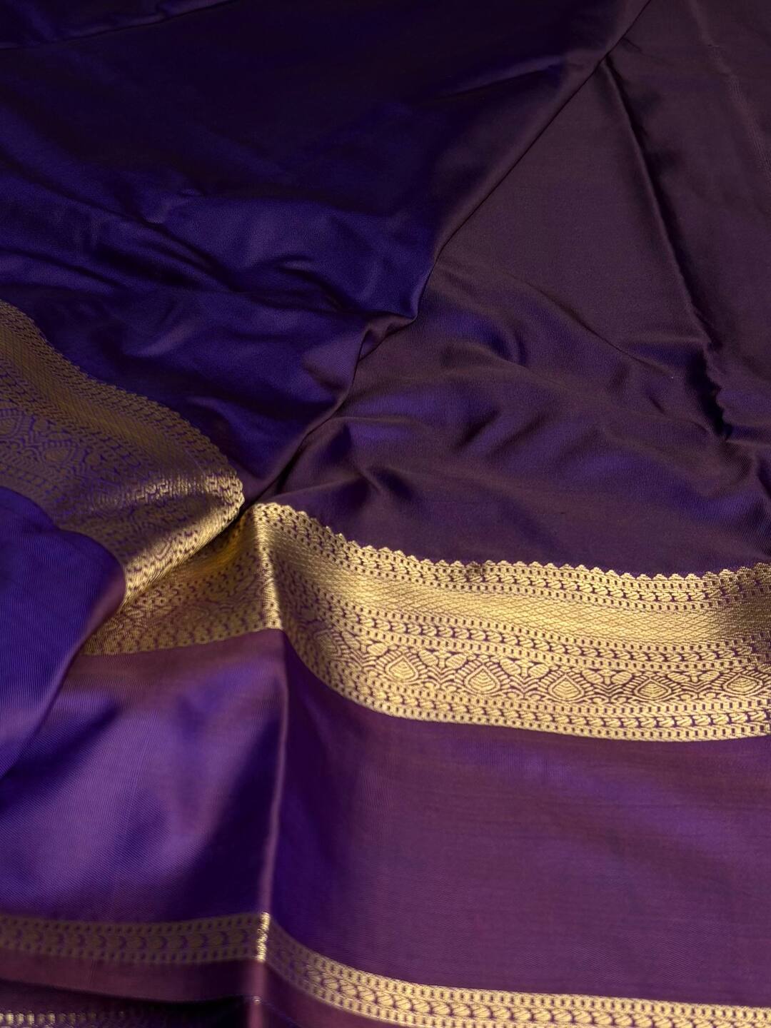 Dual Tone Teal Blue Semi Kanchi Silk Saree
