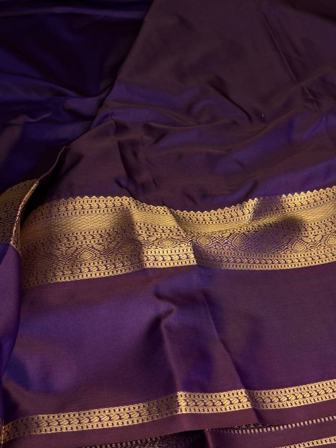 Dual Tone Magenta Pink Semi Kanchi Silk Saree