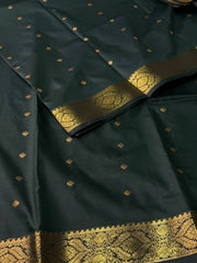 Emerald Green Cotton Silk Saree