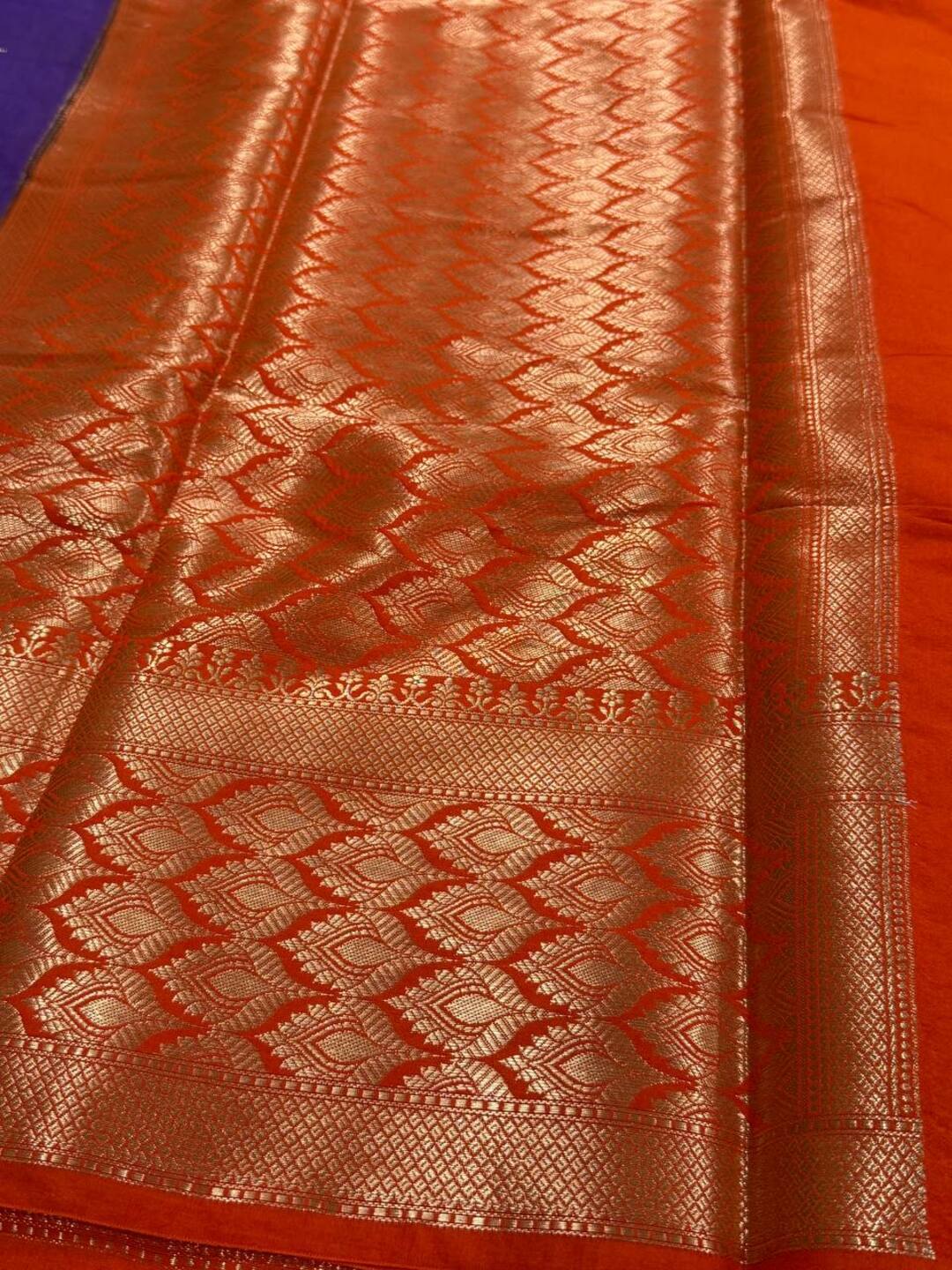 Violet Purple Banaras Cotton Silk Saree