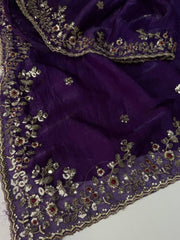 Royal Purple Georgette Saree