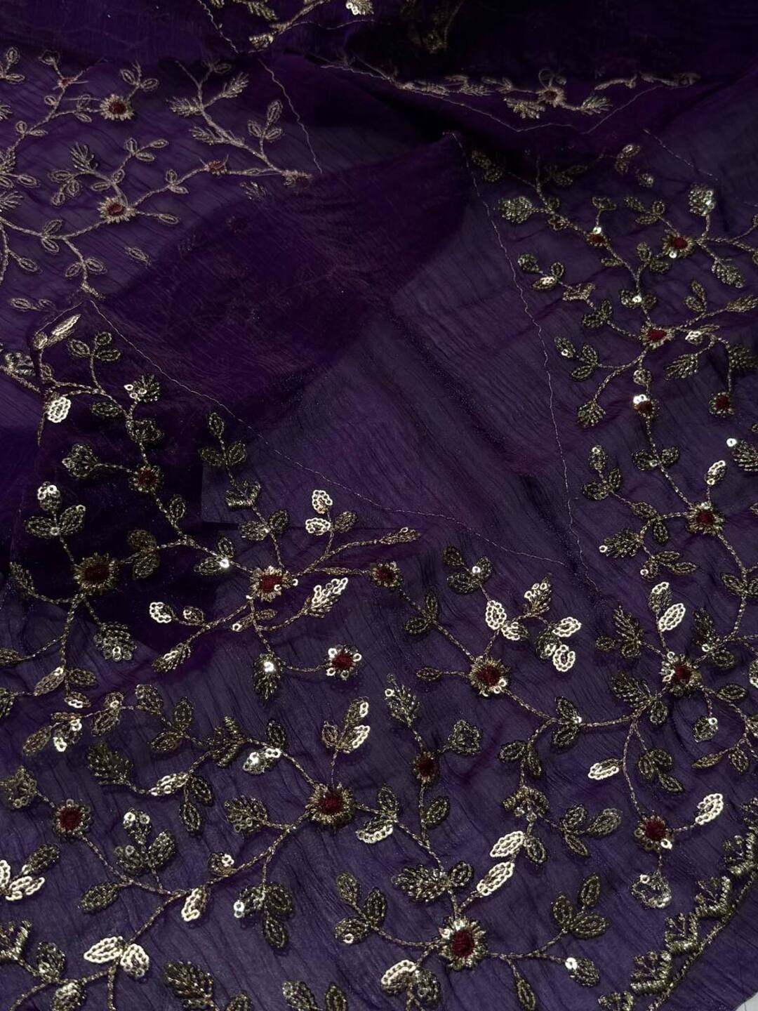 Royal Purple Georgette Saree
