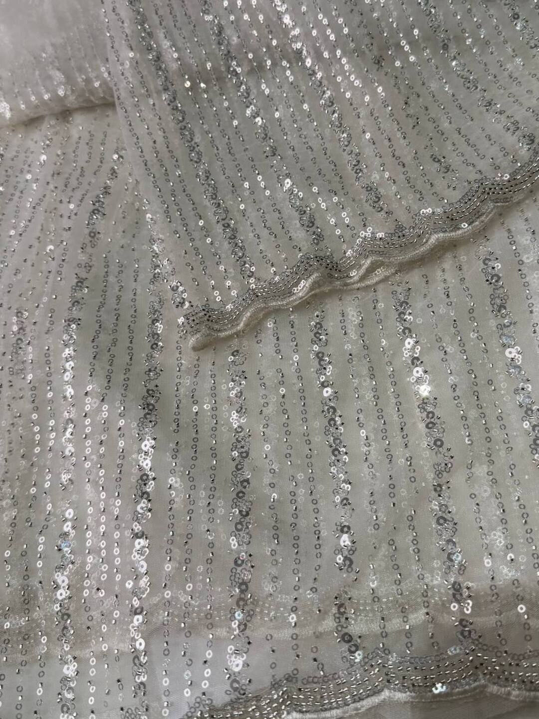 White Net Georgette Saree