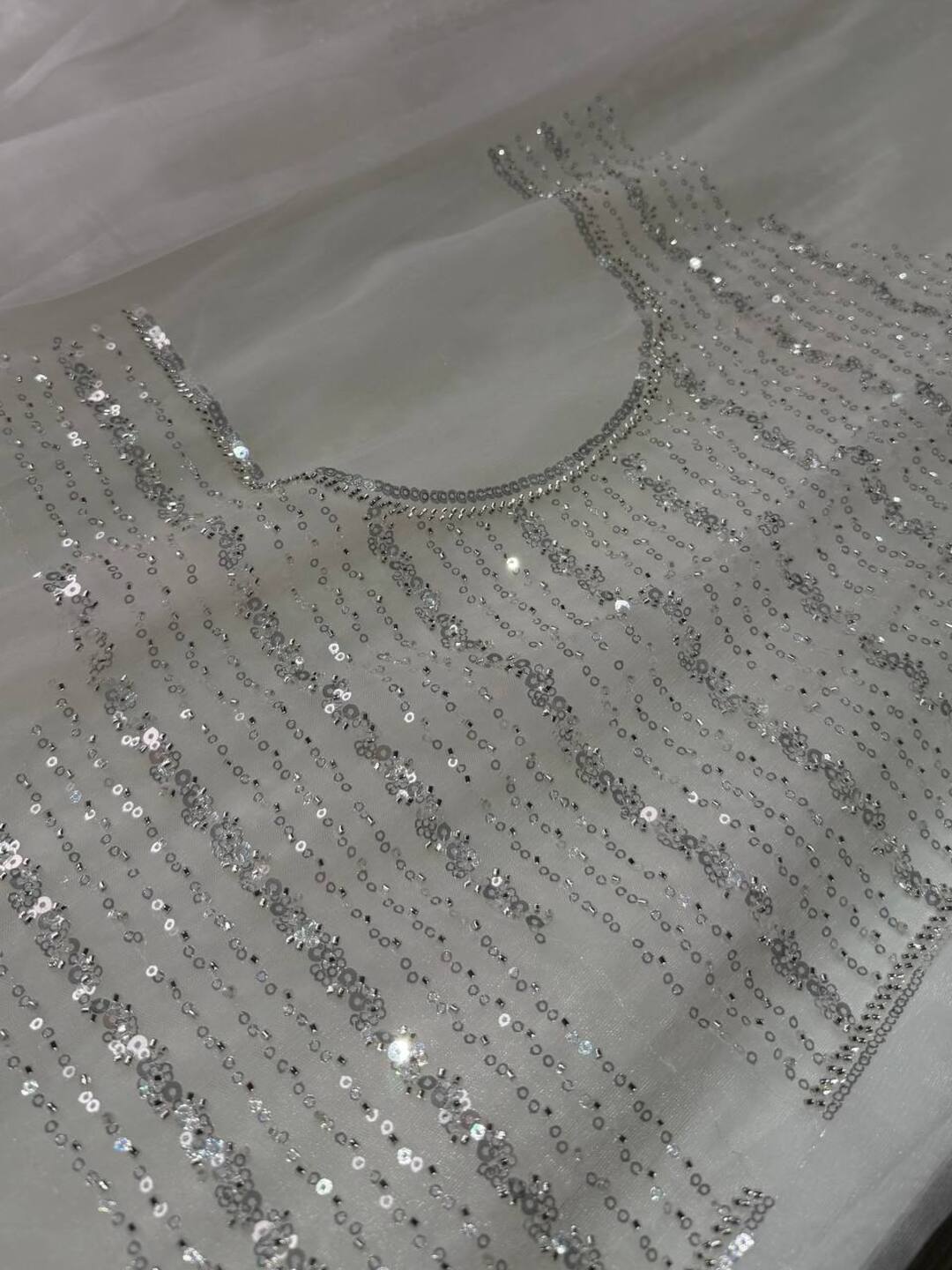 White Net Georgette Saree