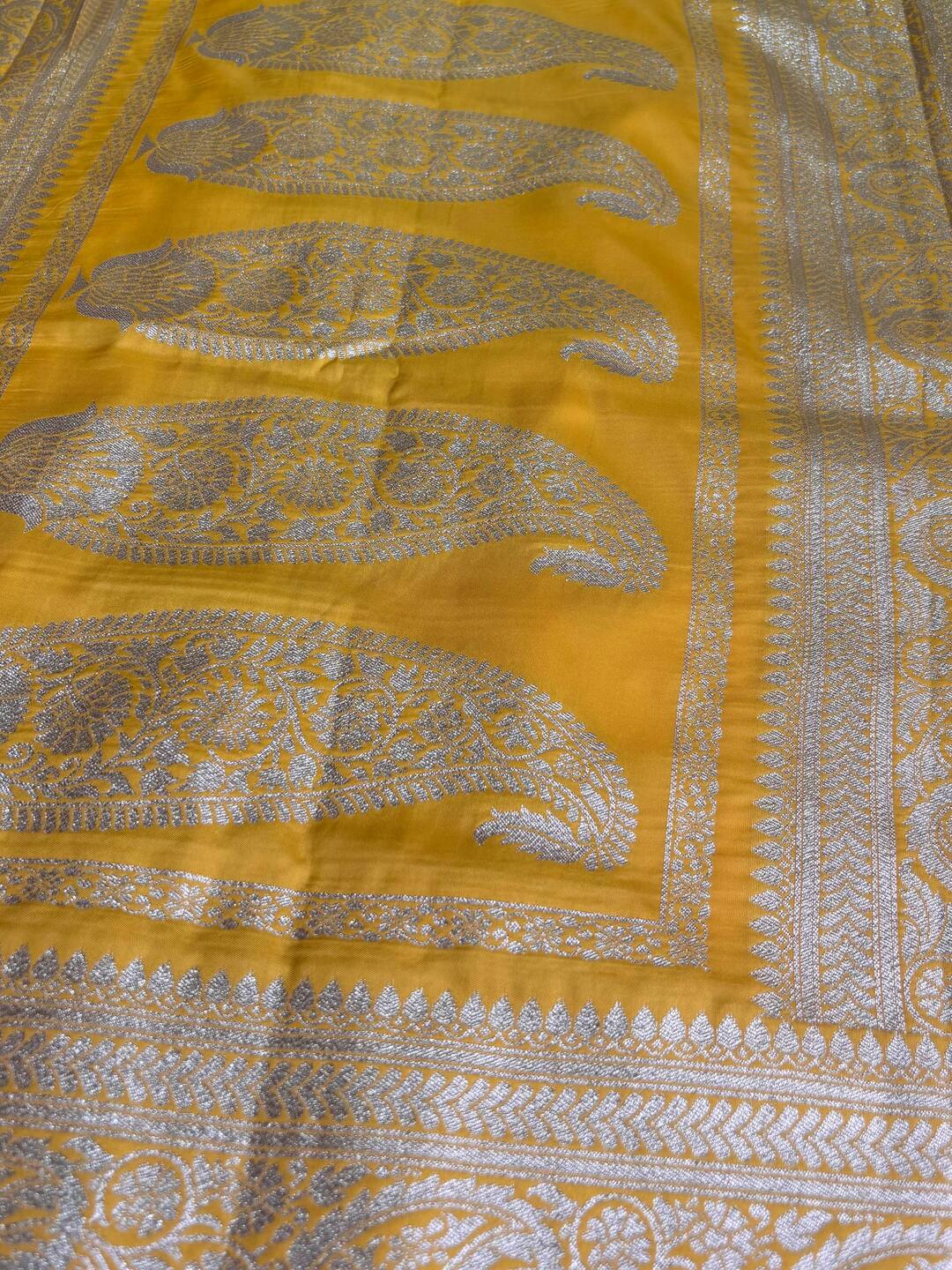 Yellow Cotton Silk Saree