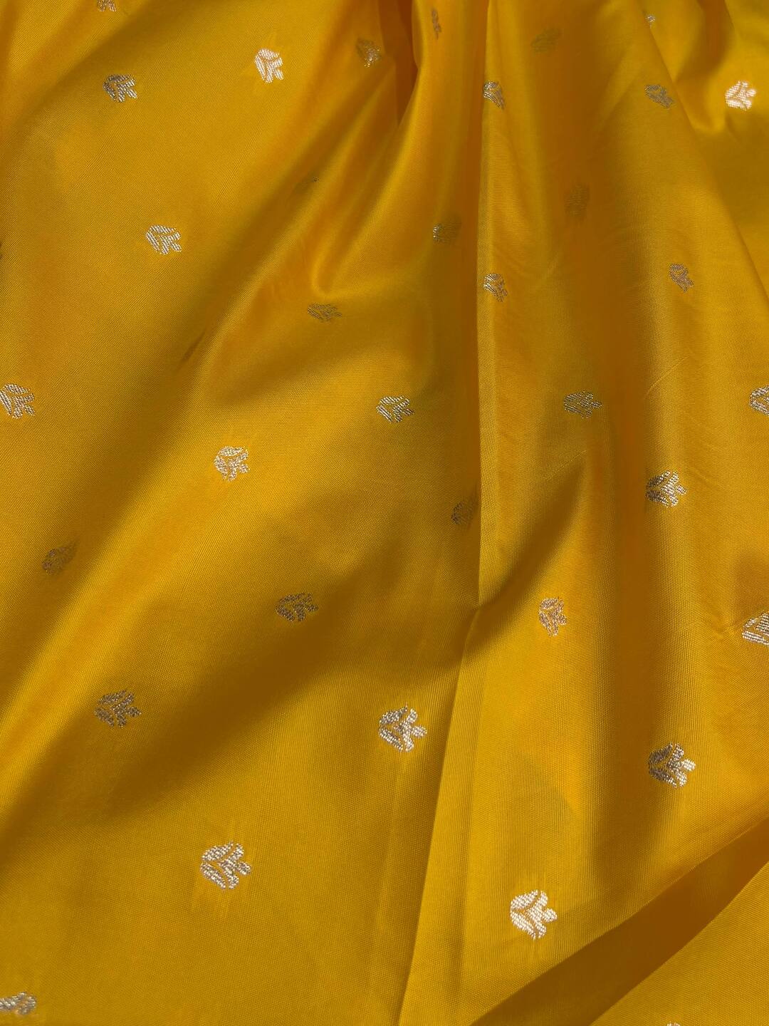 Yellow Cotton Silk Saree