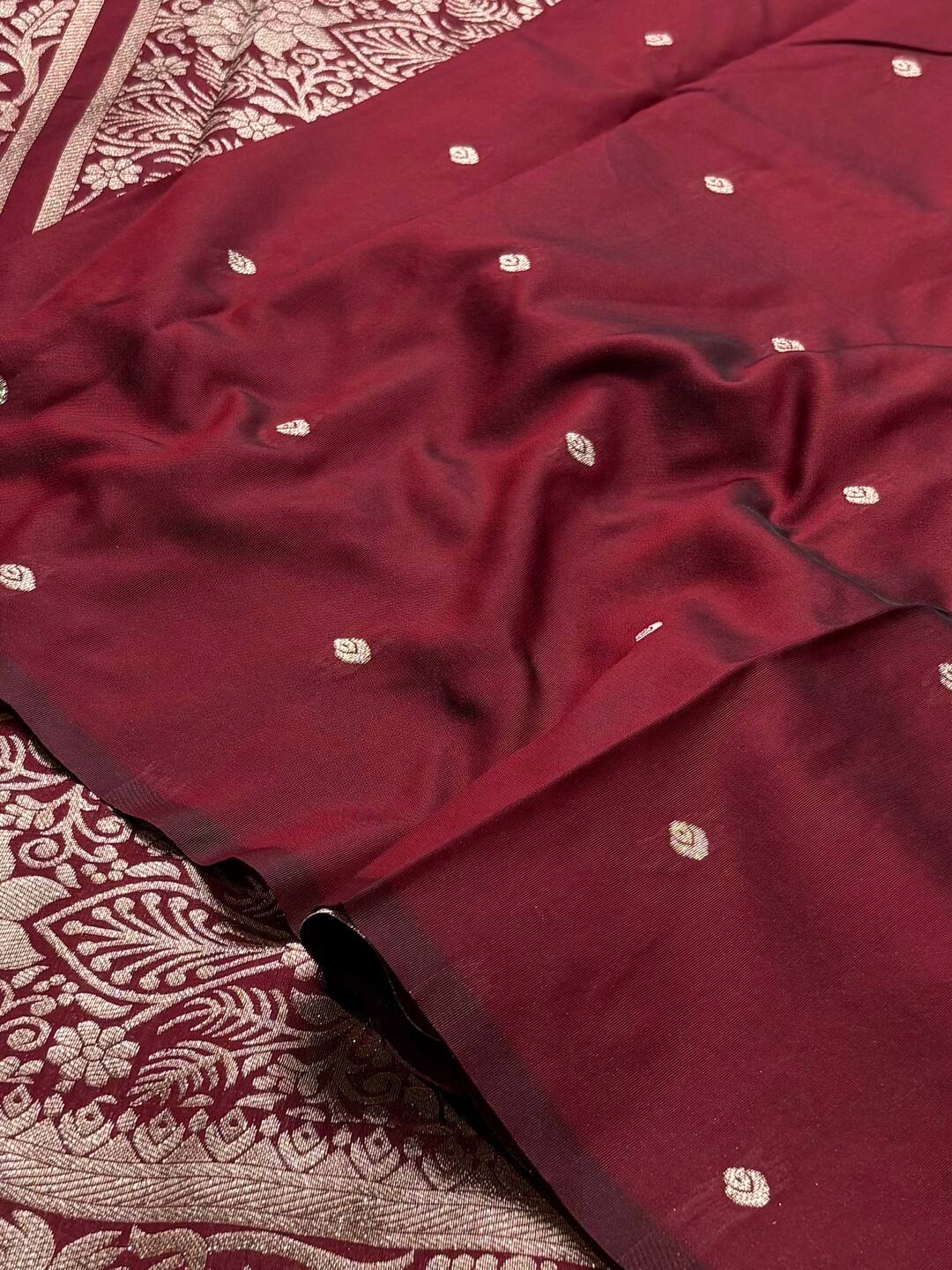 Maroon Cotton Silk Saree