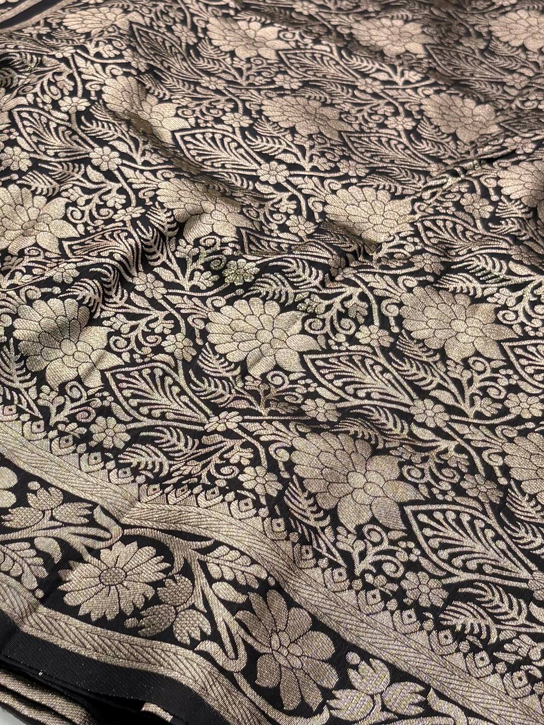Black Cotton Silk Saree