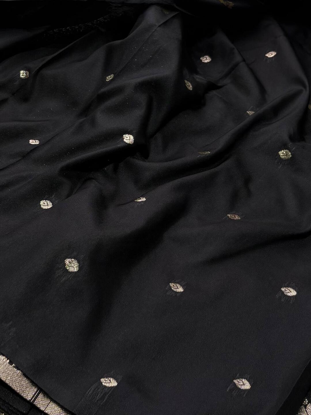 Black Cotton Silk Saree