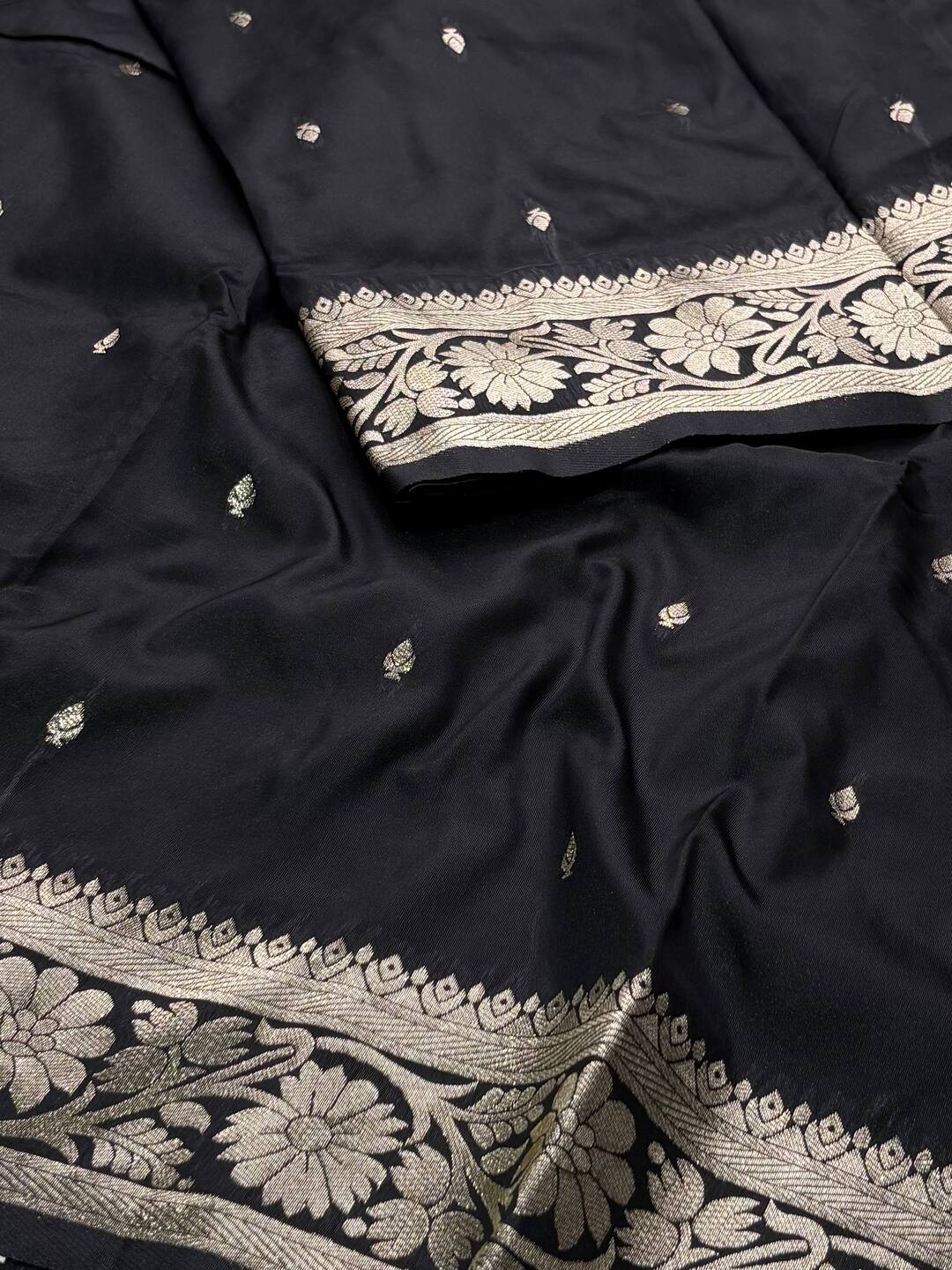 Black Cotton Silk Saree