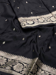 Black Cotton Silk Saree