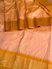 Peach Cotton Silk Saree