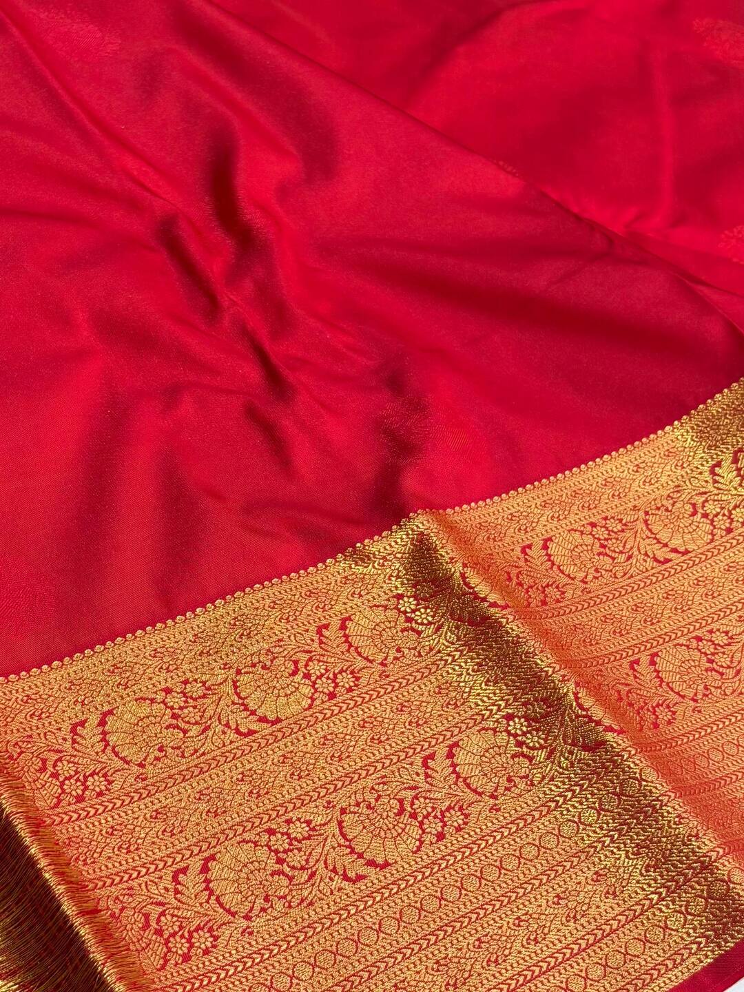 Chili Red Semi Kanchi Silk Saree