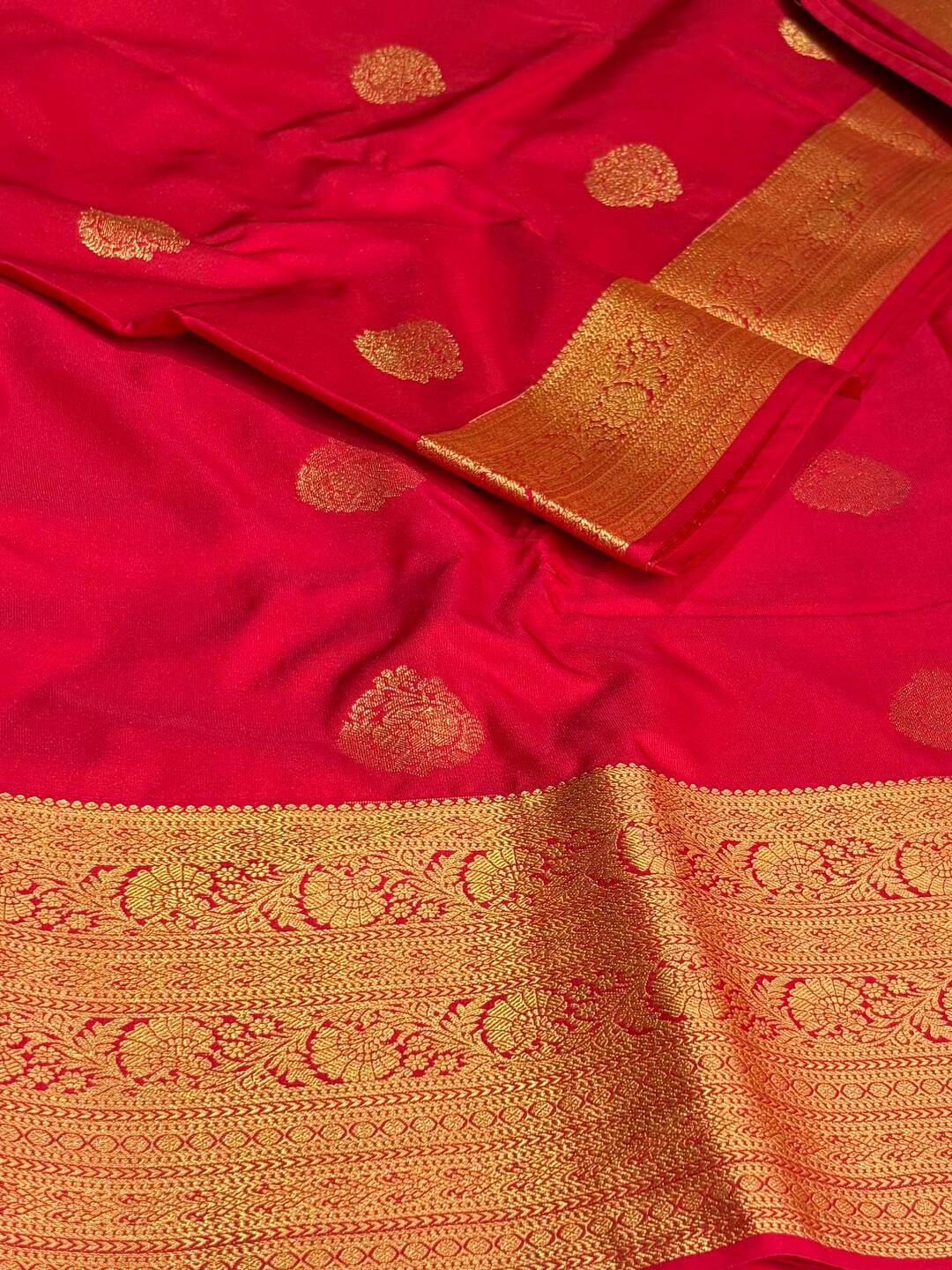 Chili Red Semi Kanchi Silk Saree