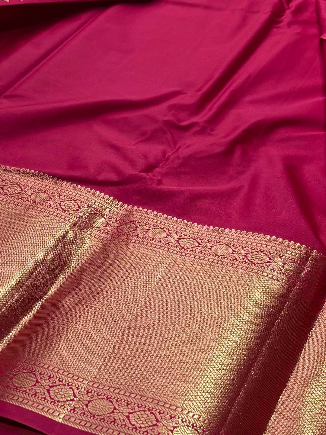 Hot Pink Semi Kanchi Silk Saree