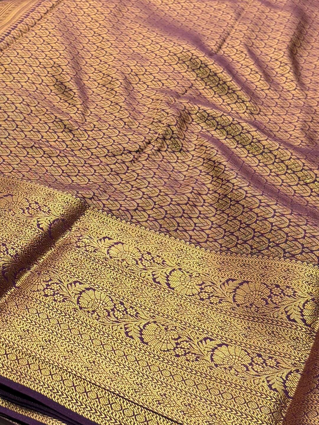 Royal Purple Semi Kanchi Silk Saree
