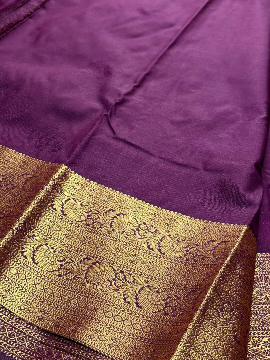 Royal Purple Semi Kanchi Silk Saree