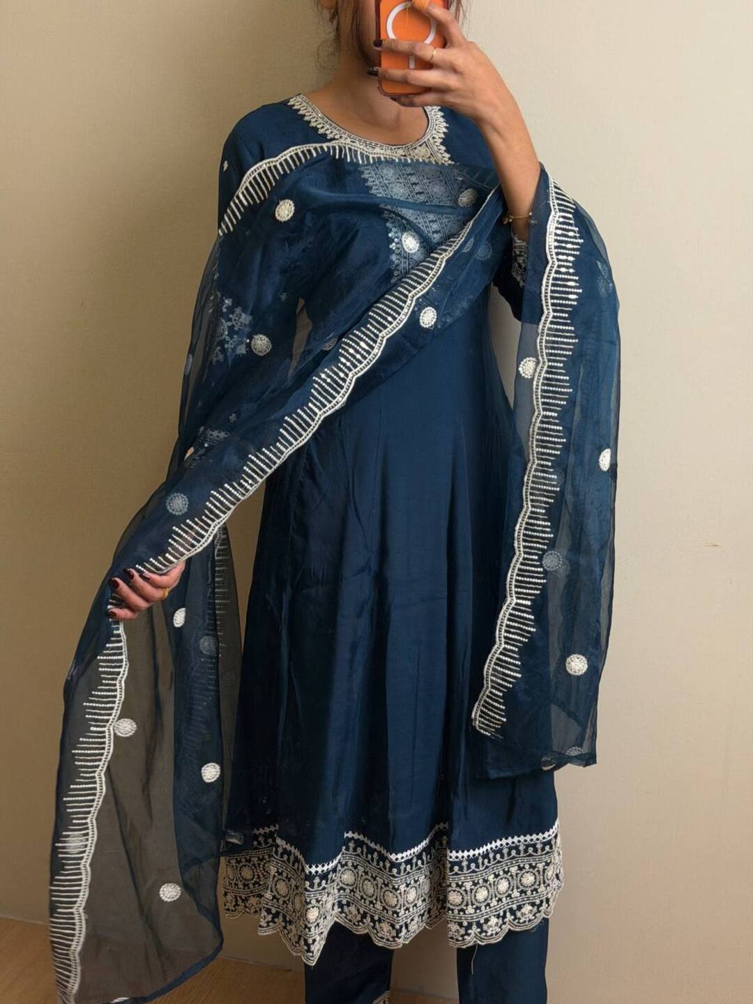Teal Blue 3pc Anarkali Suit
