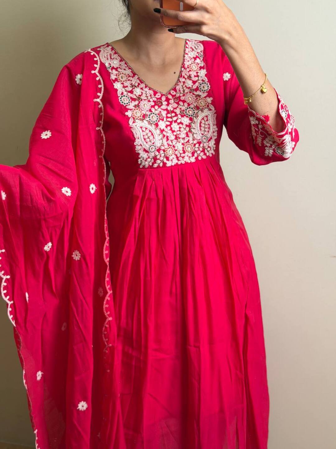 Hot Pink 3pc Kurti Suit