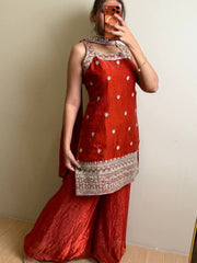 Burnt Orange 3pc Kurti Suit