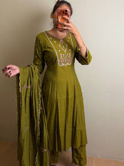 Apple Green 3pc Kurti Suit