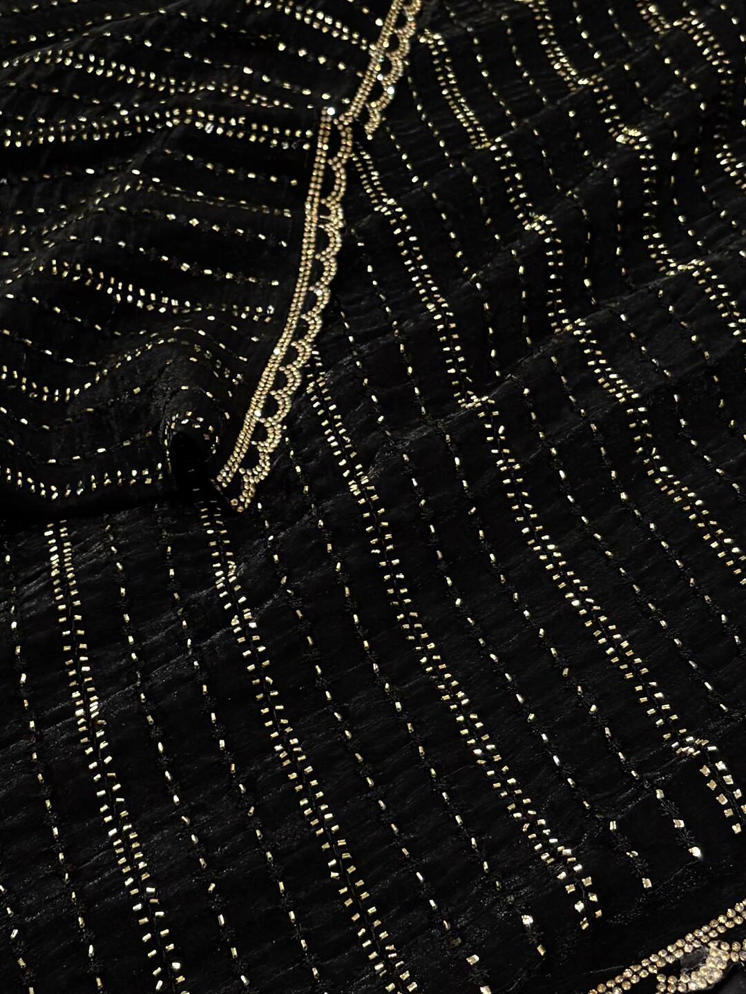 Black Georgette Silk  Saree