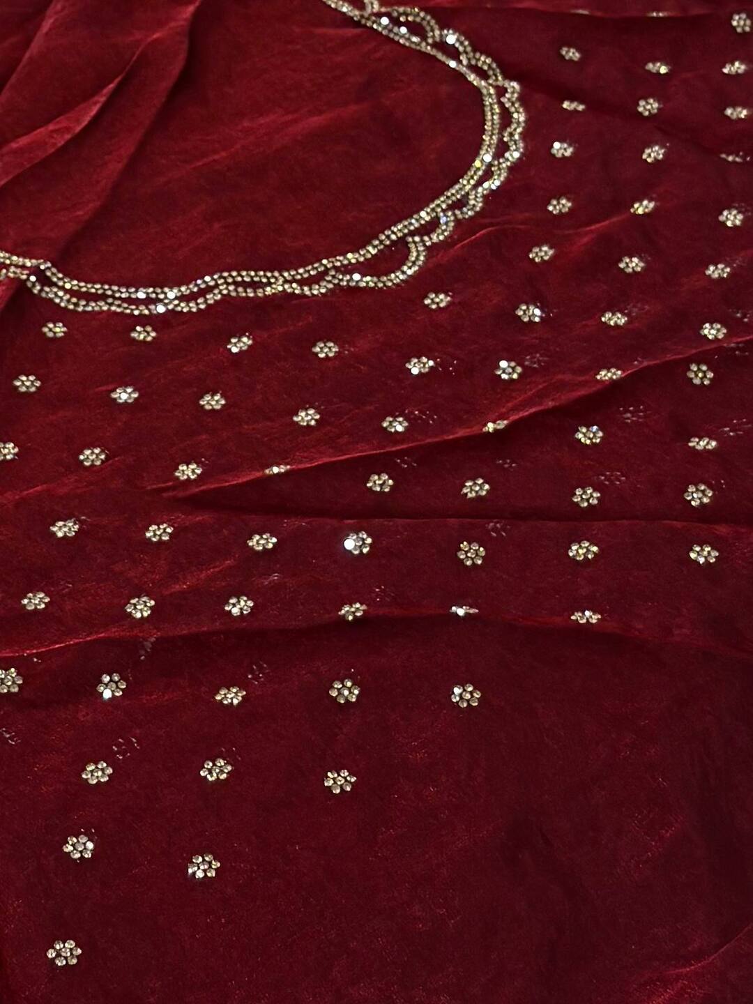 Maroon Georgette Saree
