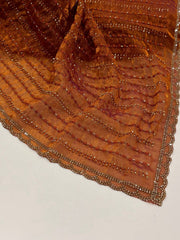 Golden Brown Georgette Saree