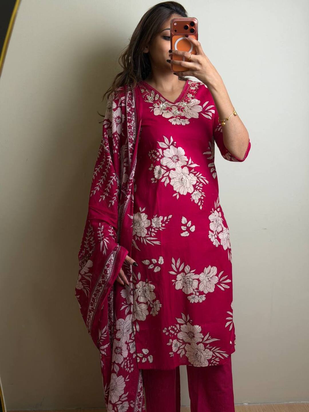Hot Pink 3pc Kurti Suit