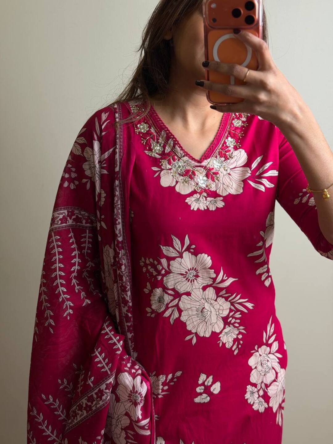 Hot Pink 3pc Kurti Suit