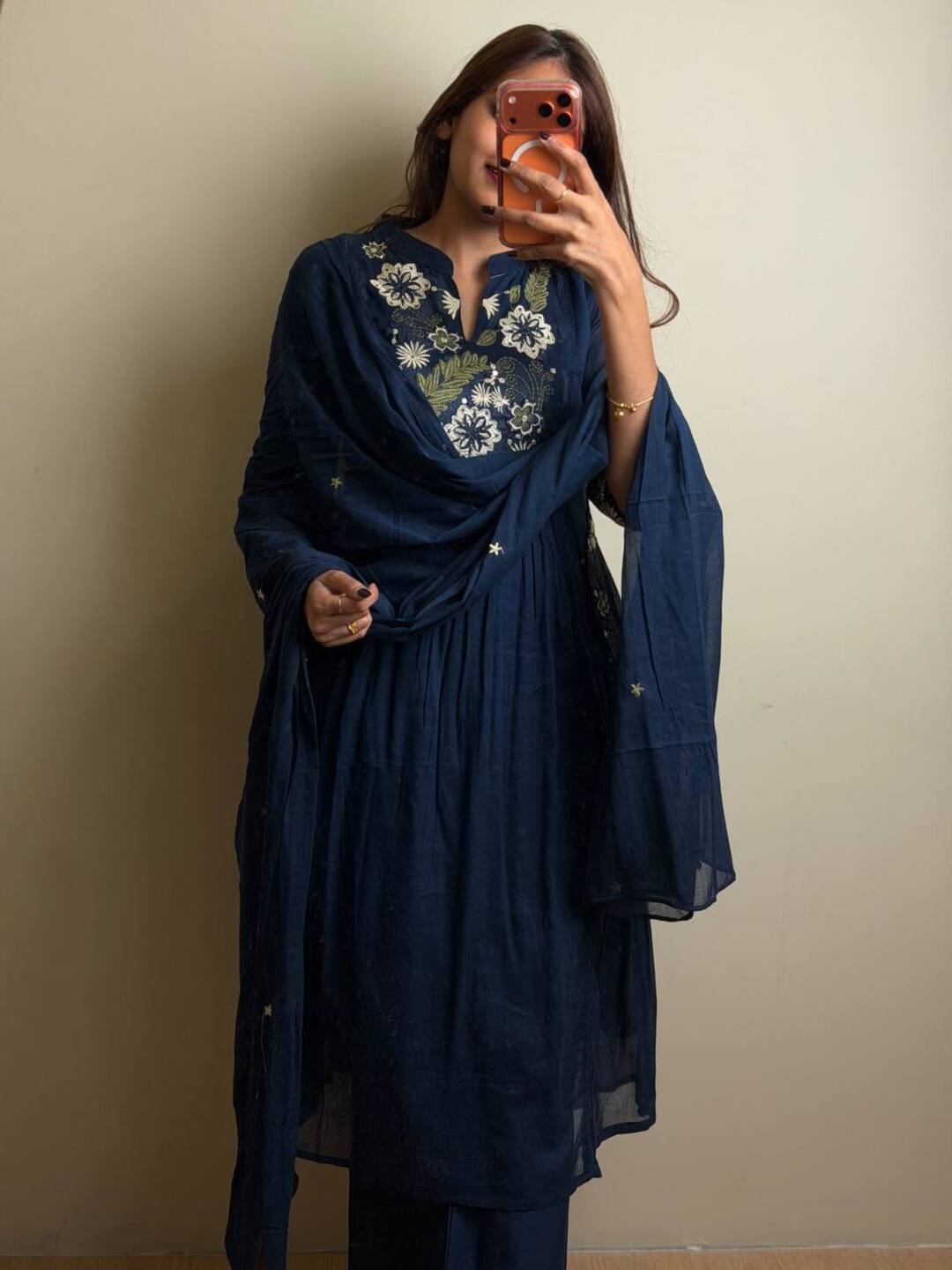 Navy Blue 3pc Kurti Suit